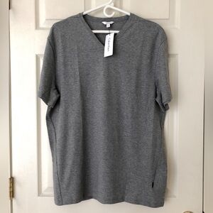 NWT Calvin Klein Lifestyle V-Neck Cotton T-Shirt Heathered Gray Size Large